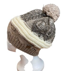 Calimar Accessori Moda Knit Hat Earth color tones Italy with Pom-Pom Alpaca wool